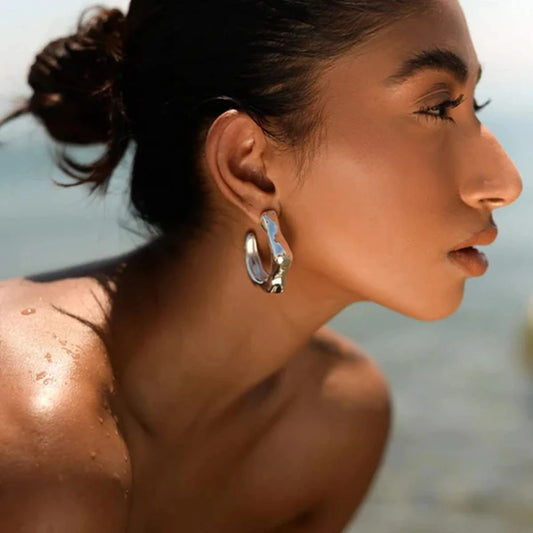 Chic Geometric Petal Earrings - Fashionable Style