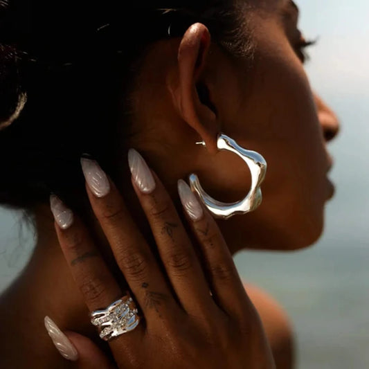 Chic Geometric Petal Earrings - Fashionable Style