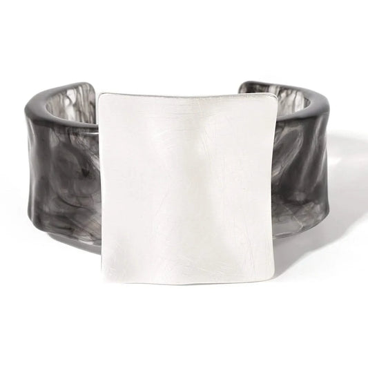 Chic Matte Metal Square Bangle - Party Essential
