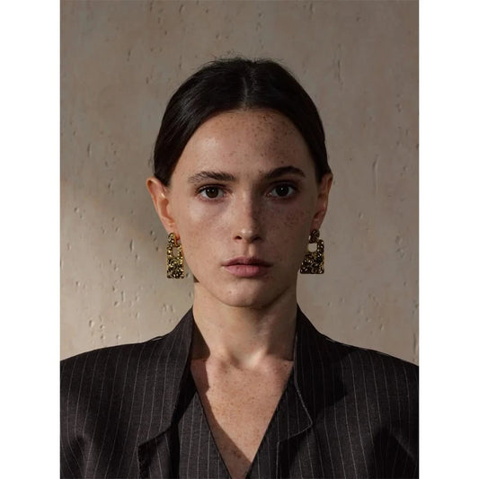 Chic Stainless Steel Hammer Drop Earrings