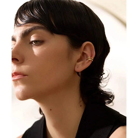 "Chic Sterling Silver Zircon Clip - on Earrings"