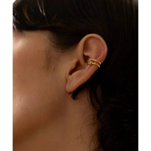 "Chic Sterling Silver Zircon Clip - on Earrings"