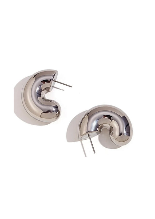 Chunky silver hoops