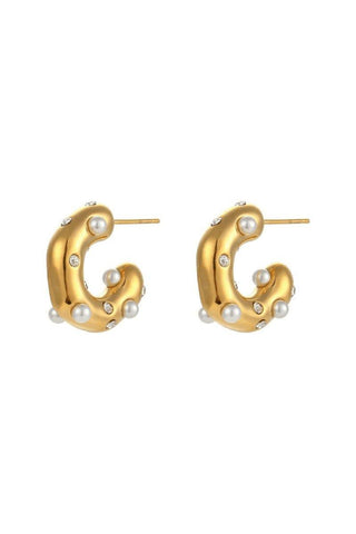 Chunky Stainless Steel Gold Plated Earrings