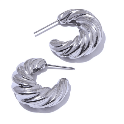 Chunky Twisted Rope Hoop Earrings