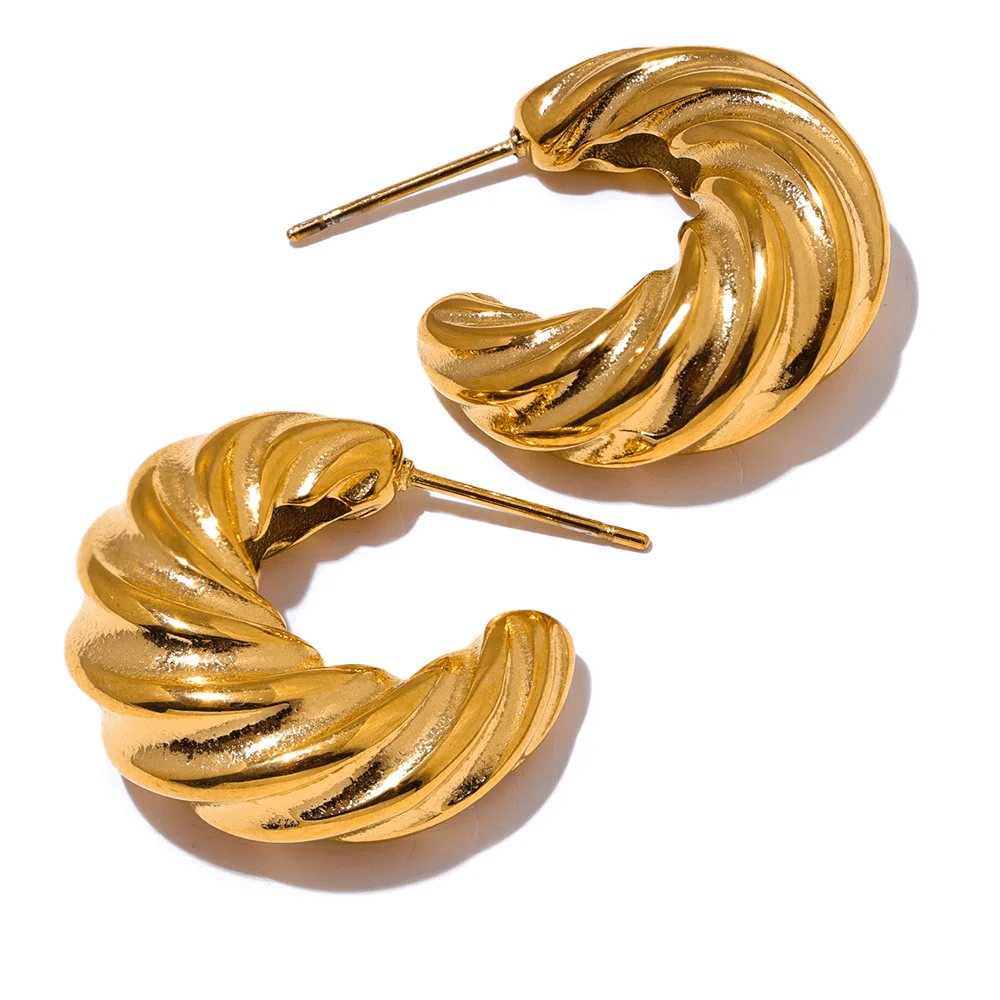 Chunky Twisted Rope Hoop Earrings