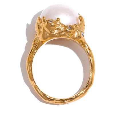 Classic Gold Pearl Ring