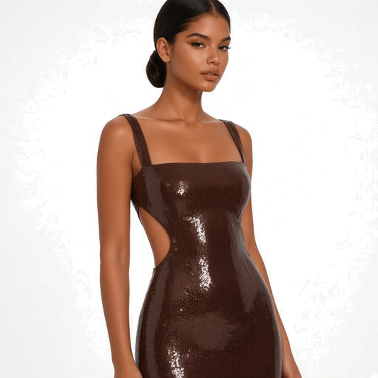 Brown Maxi Dress — close-up