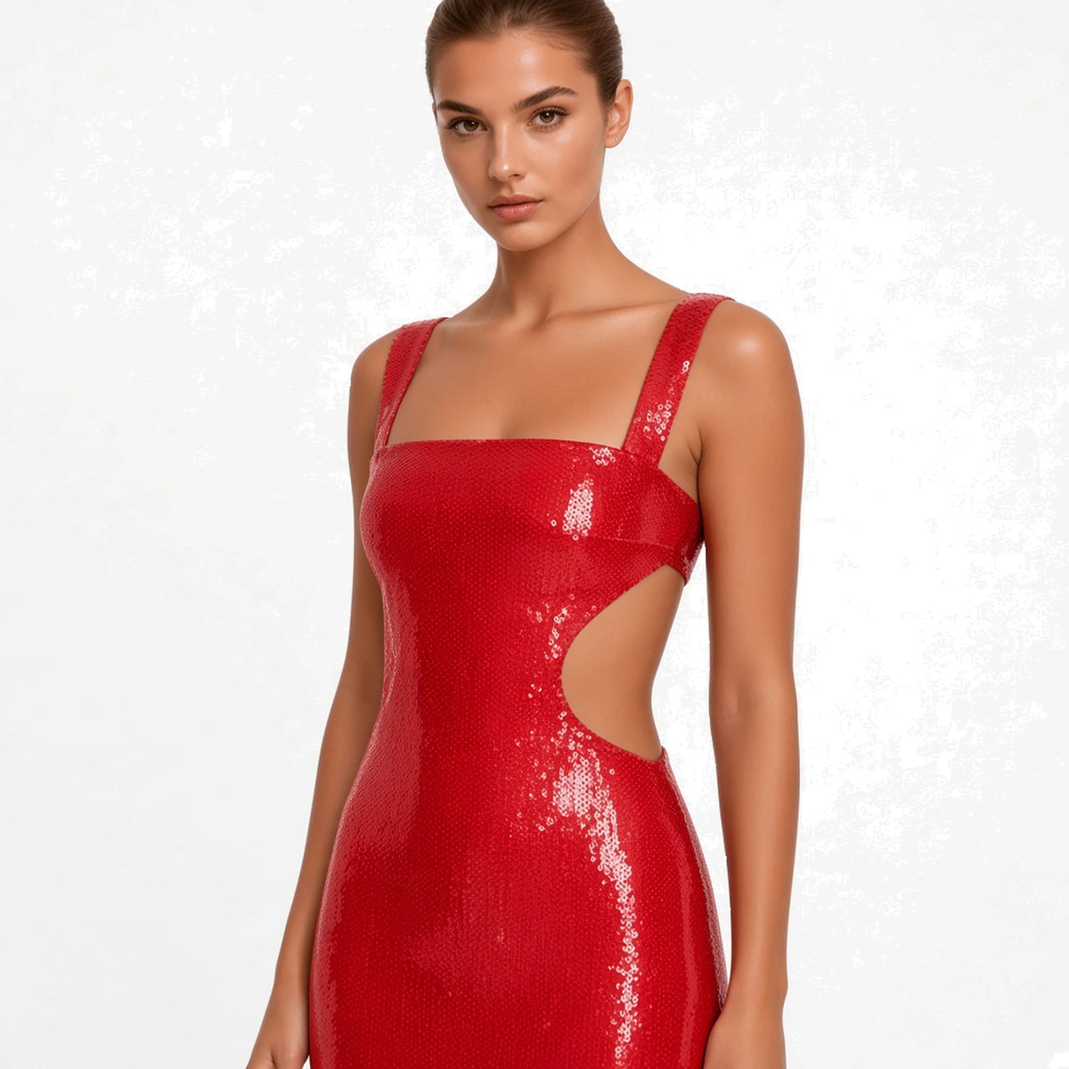 Red Maxi Dress — close-up