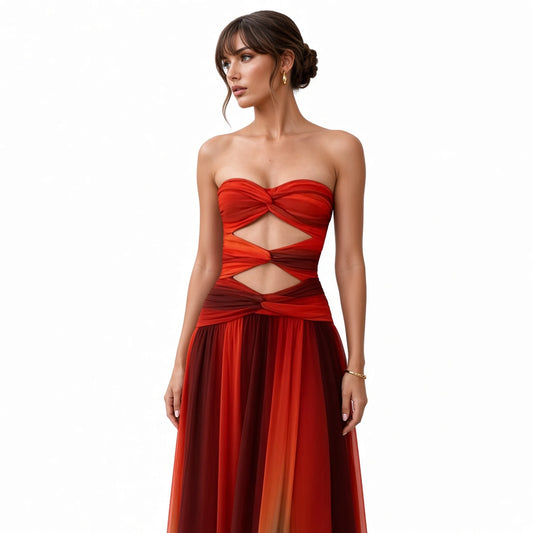 Chic Hollow Out Maxi Dress – Beach Vibe — close-up