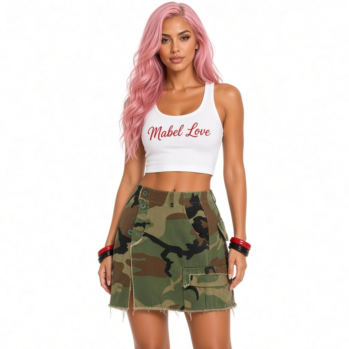 Camo Mini Skirt — close-up