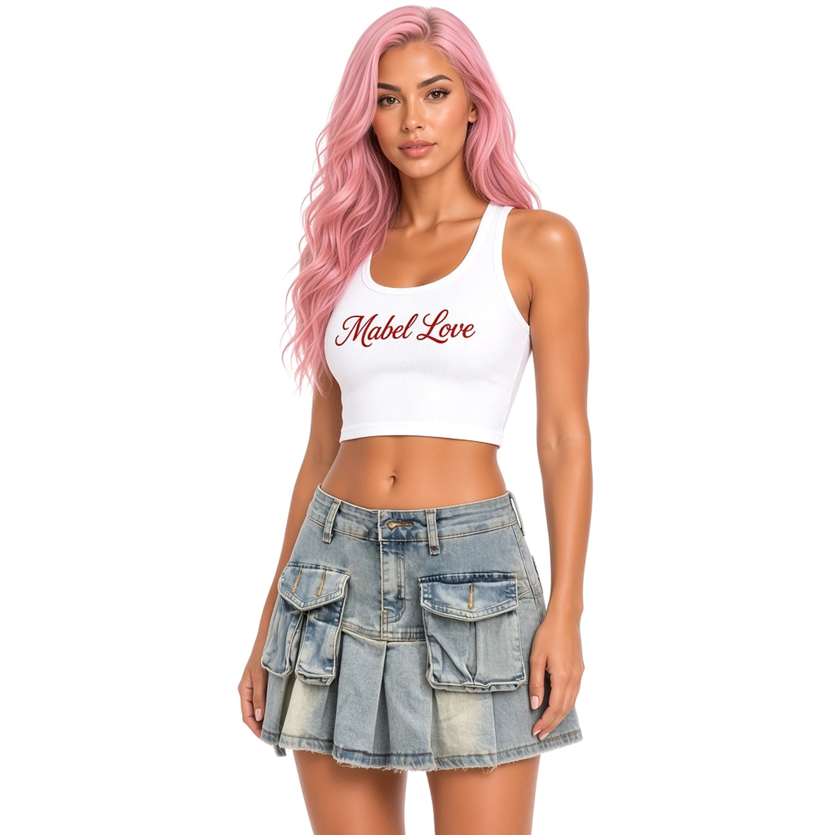 Cargo Pleated Skirt — close-up