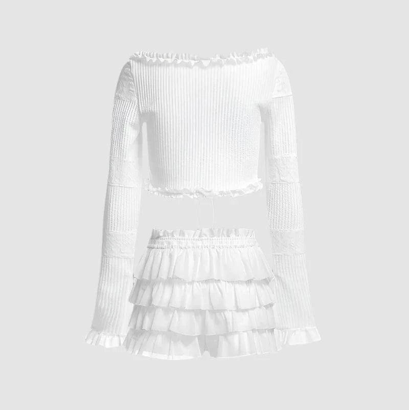 Co - Ord Ruffle Tiered Mini Short Set