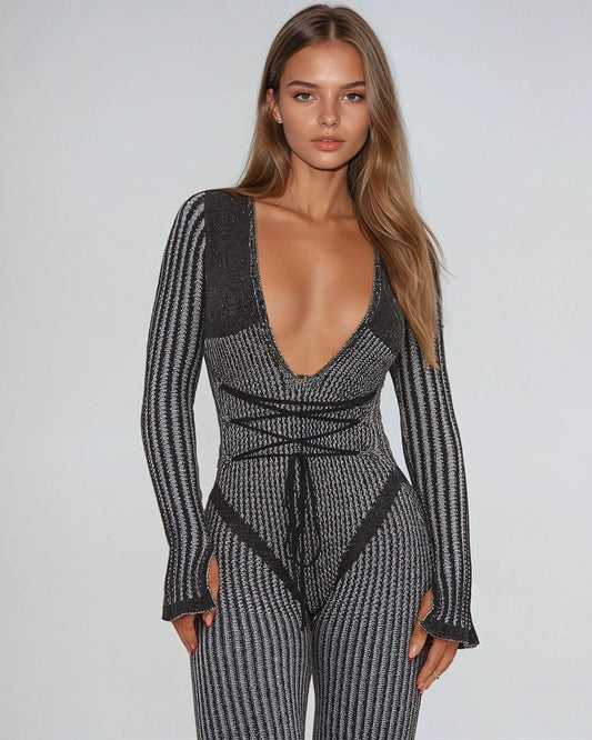 black ribbed jumpsuit