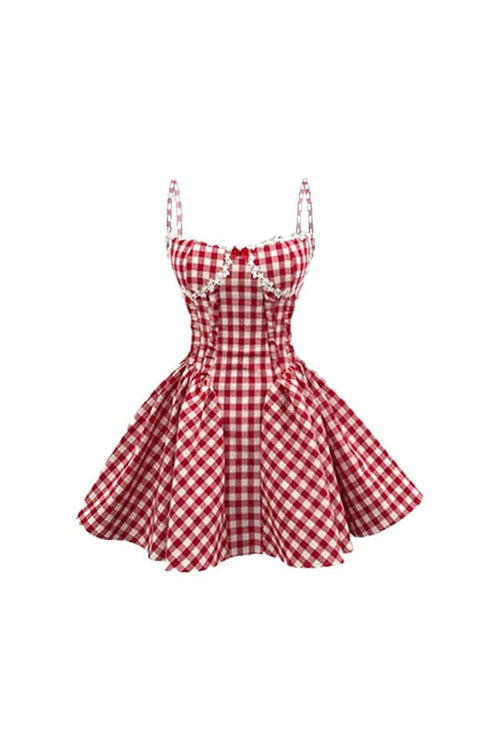 Coquette Plaid Mini Dress