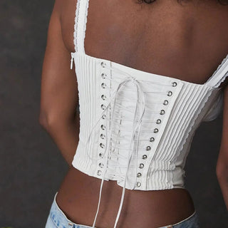 Back details of White Corset Top