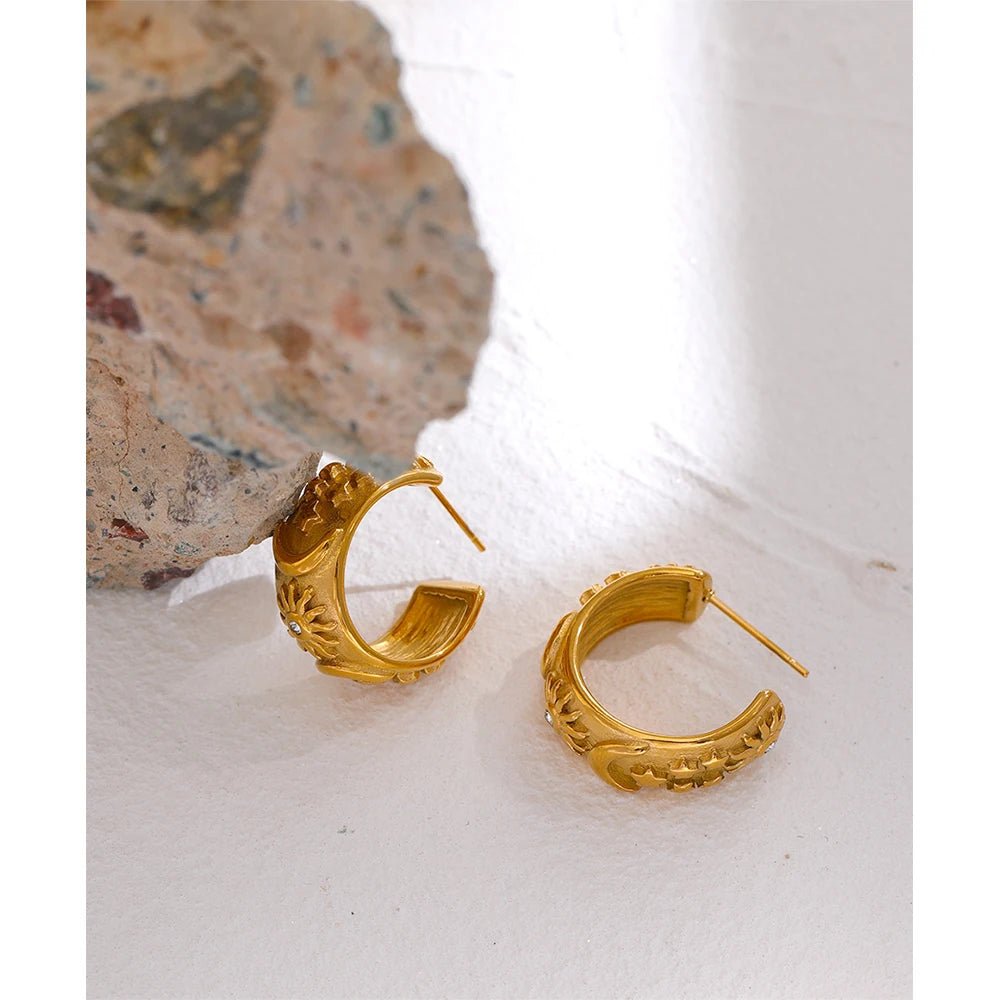 Gold Cosmic Hoop Earrings