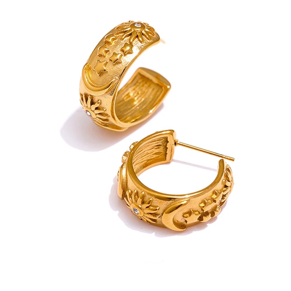 Gold Cosmic Hoop Earrings