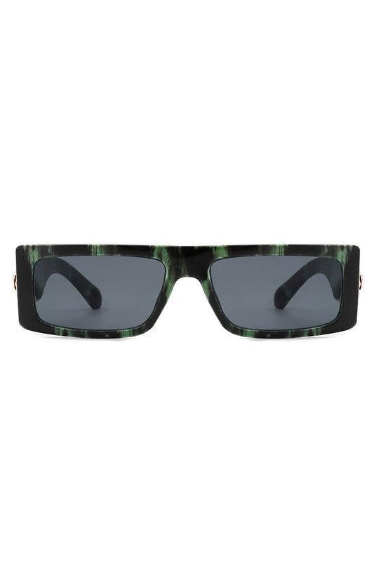 Rectangle Retro Narrow Slim Flat Lens Sunglasses, [product type]