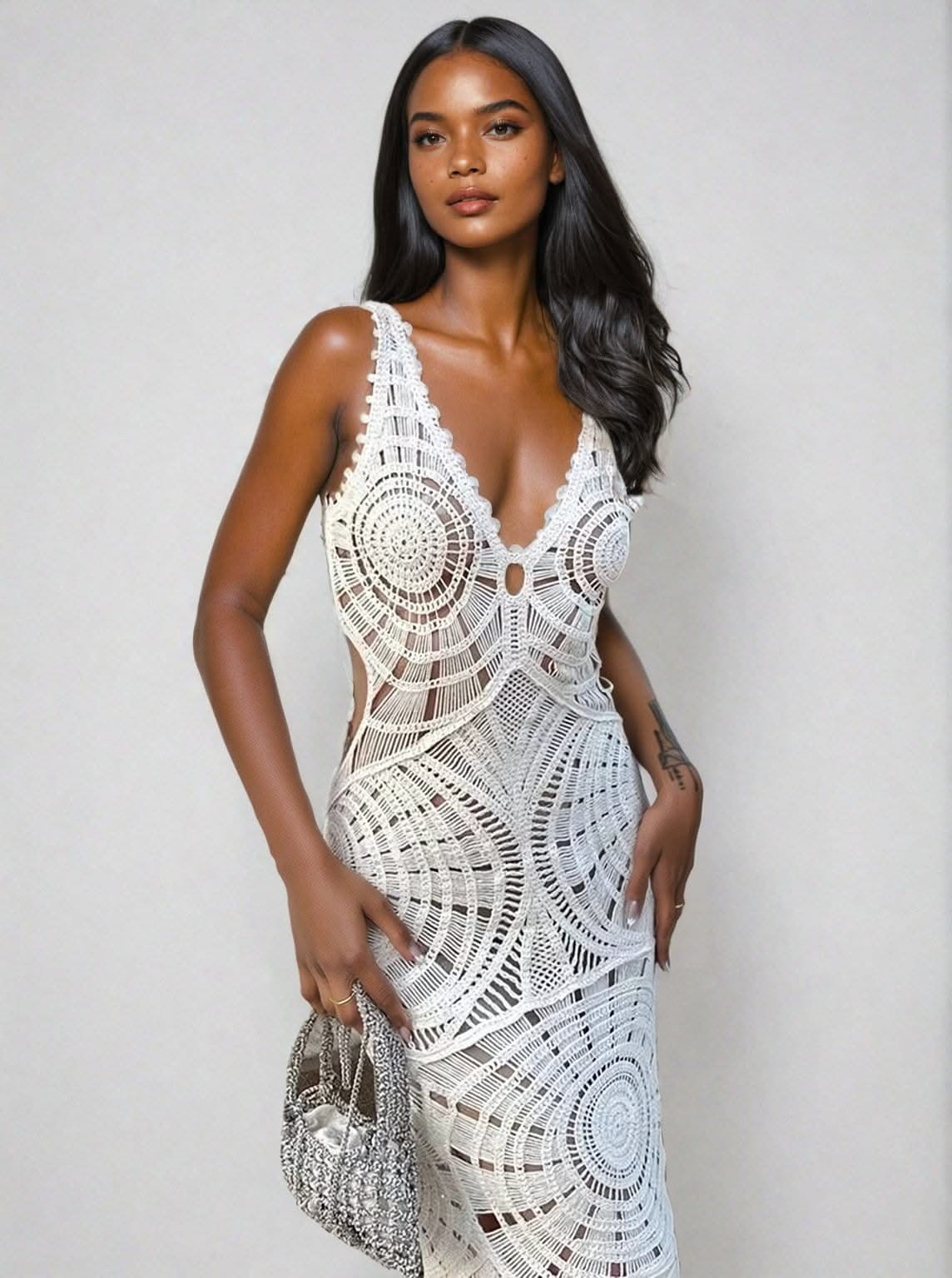 Crochet Hollow-Out Long Dress | MABEL LOVE Mabel Love Co Crochet Hollow-Out Long Dress | MABEL LOVE Mabel Love Co