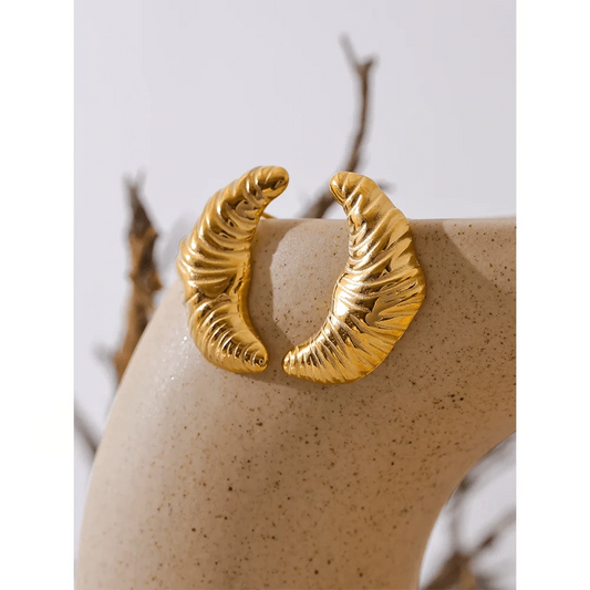 Croissant Earrings Gold & Silver 4