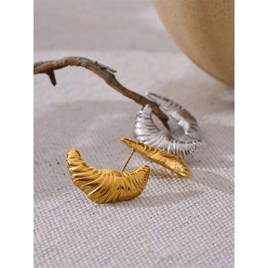 Croissant Earrings Gold & Silver 3