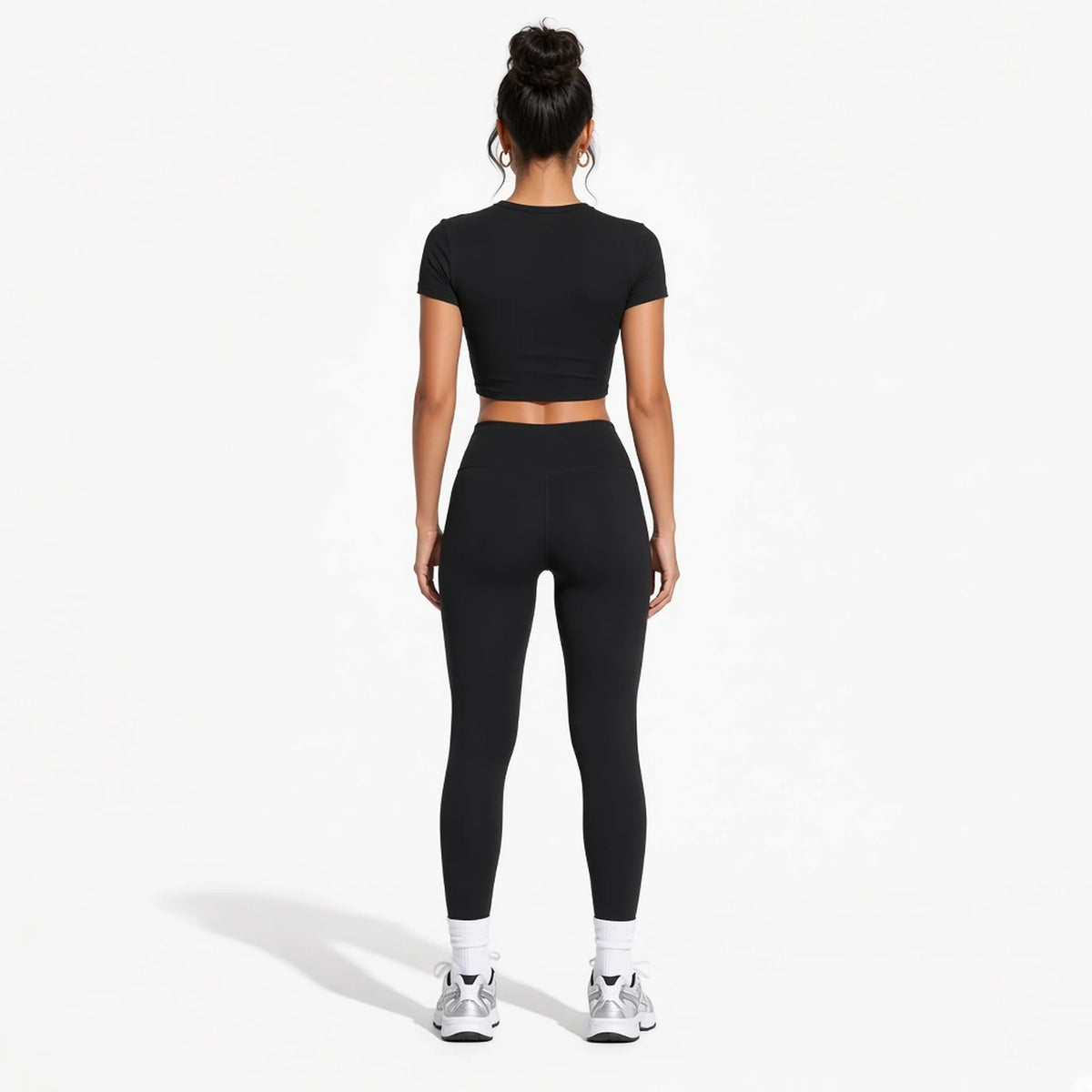 Women’s Performance Crop T-Shirt — black back
