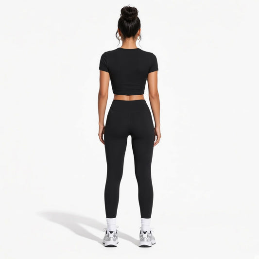 Women’s Performance Crop T-Shirt — black back