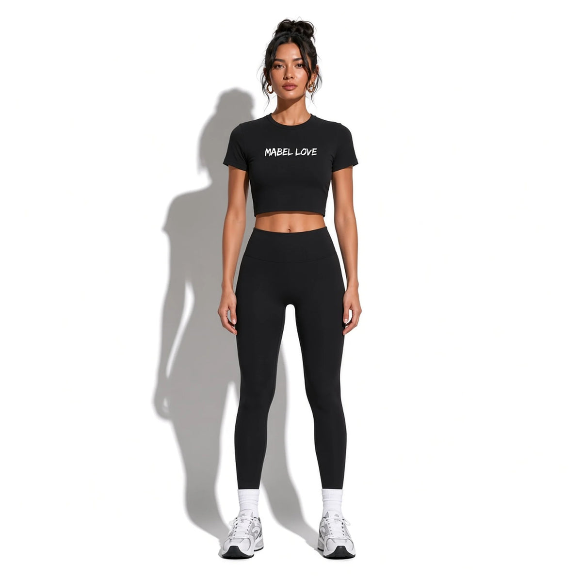 Women’s Performance Crop T-Shirt — black front