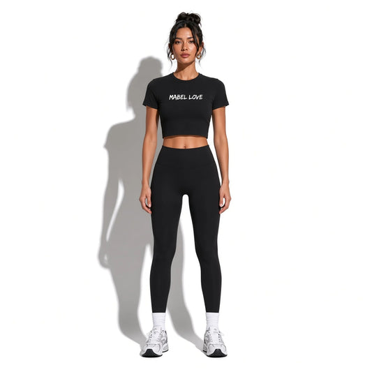 Women’s Performance Crop T-Shirt — black front