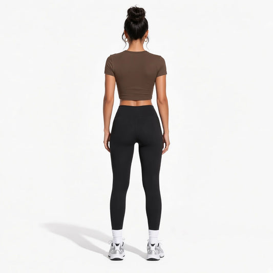 Women’s Performance Crop T-Shirt — coffee back