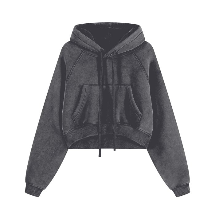 Cropped Zip - Through Hoodie