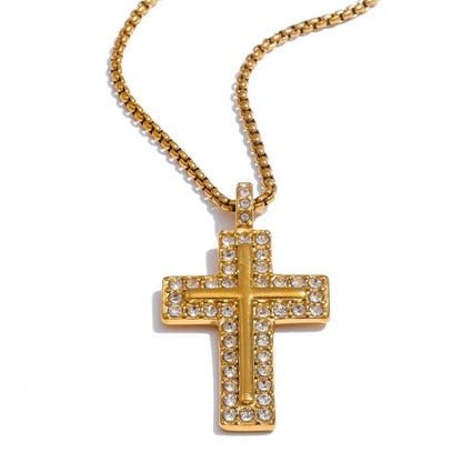 Gold Cross Pendant Necklace