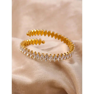 Cubic Zirconia Adjustable Bangle - Mabel Love Co - Bangle Bracelet