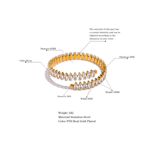 Cubic Zirconia Adjustable Bangle