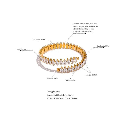 Cubic Zirconia Adjustable Bangle