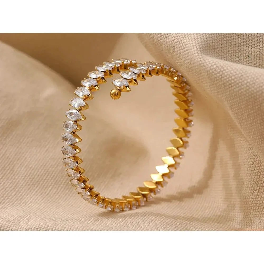 Cubic Zirconia Adjustable Bangle