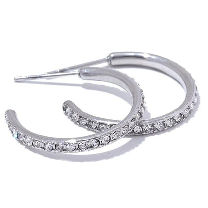 Cubic Zirconia Hoop Earrings