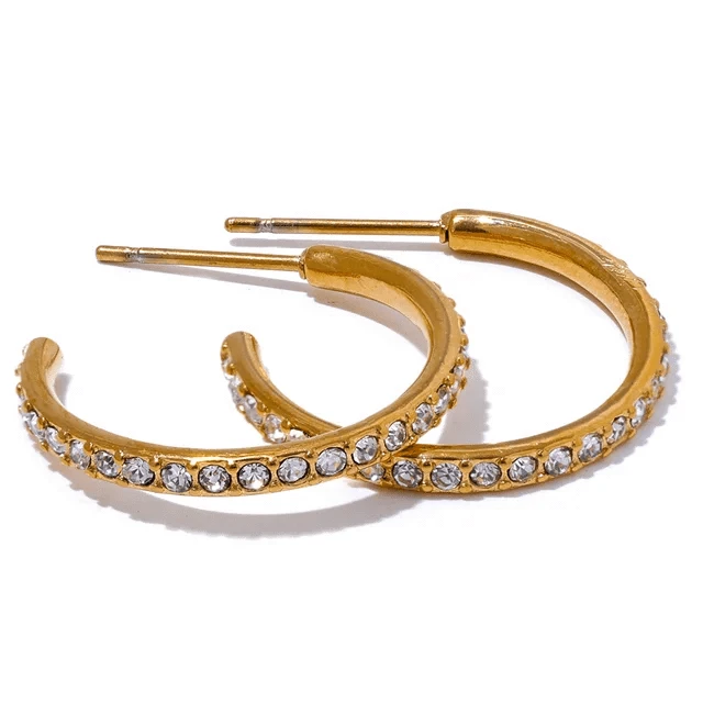 Cubic Zirconia Hoop Earrings