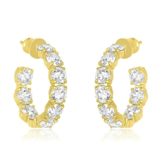 Cubic Zirconia Huggie Earrings