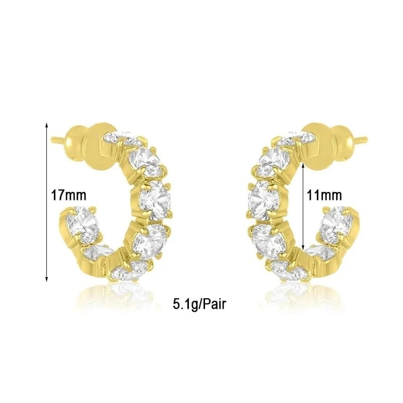 Cubic Zirconia Huggie Earrings