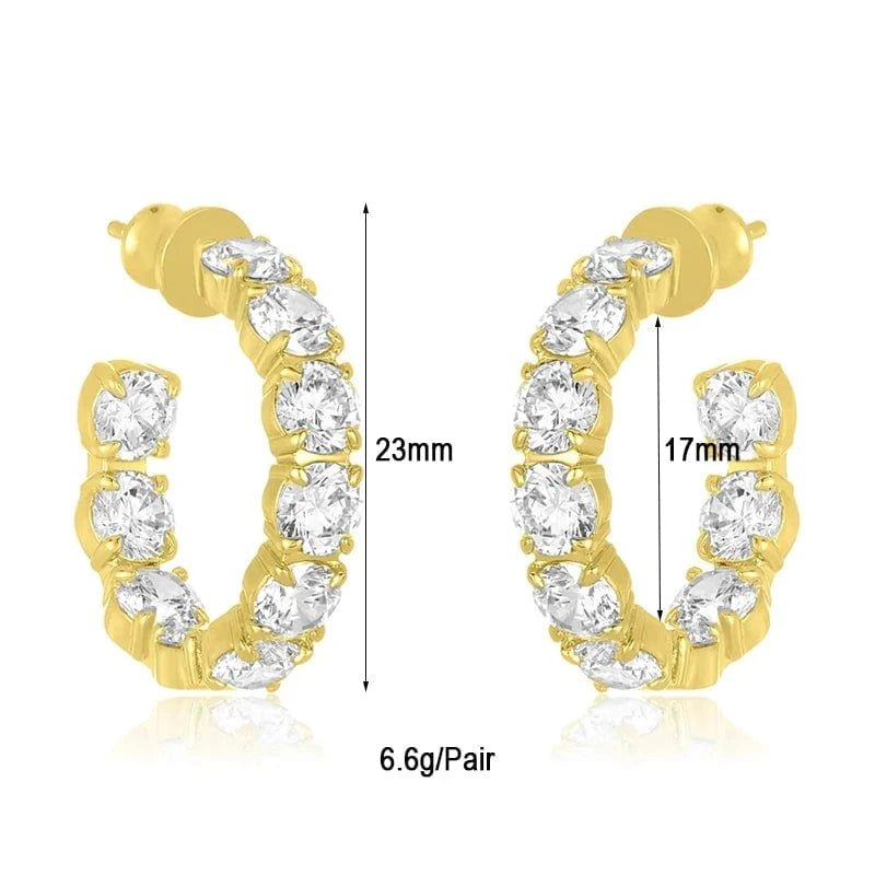 Cubic Zirconia Huggie Earrings