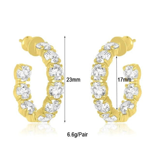 Cubic Zirconia Huggie Earrings