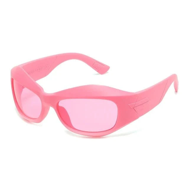 Pink Curved Sunglasses