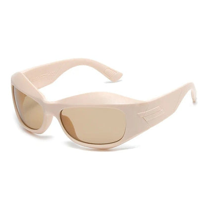 Beige Curved Sunglasses