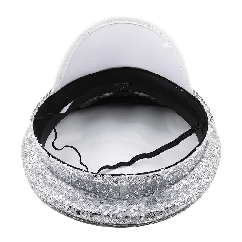 Sequin Burning Silver Bride Military Hat 