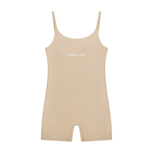 One Piece Yoga Romper — on-model front v2 arms at sides