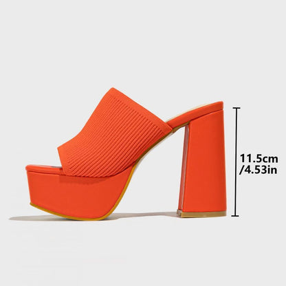 Chunky Open-Toe Heels