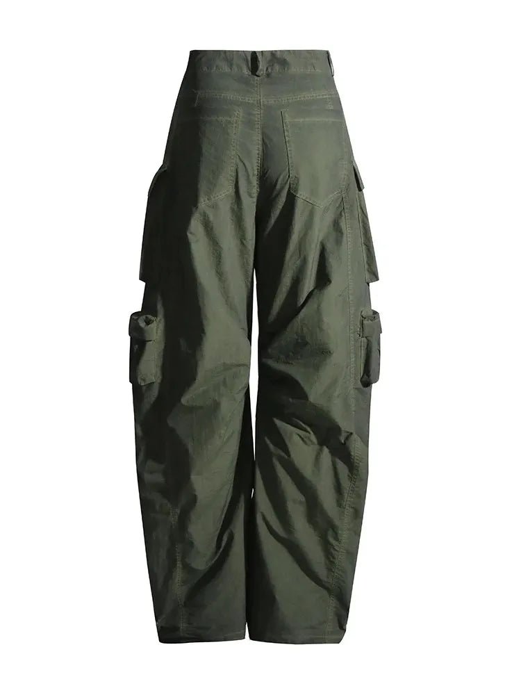 Dark Green Cargo Pants - Back