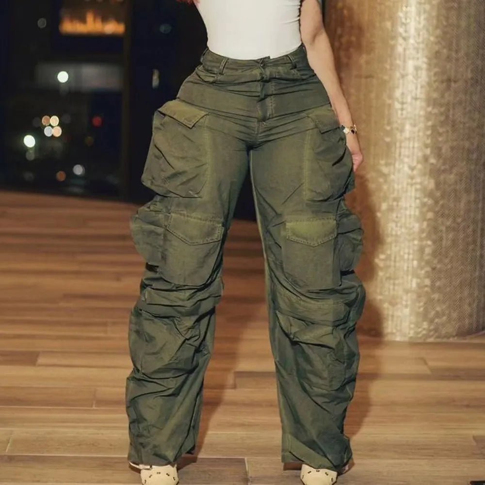 Full Dark Green Cargo Pants